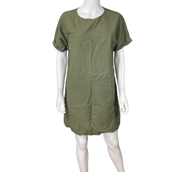 Joe Fresh Linen Khaki Green Dress - Picture 2 of 10